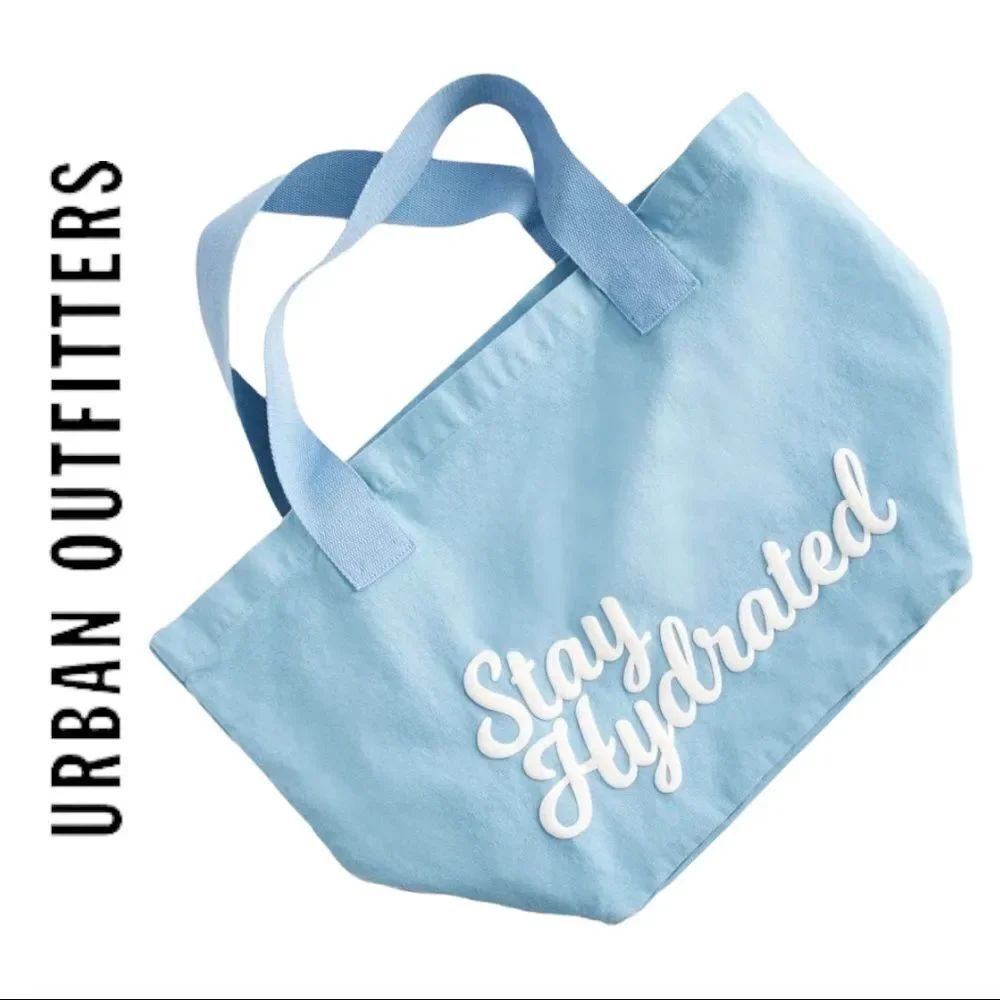 New Urban Outfitters UO Blue Stay Hydrated Day Tote Bag